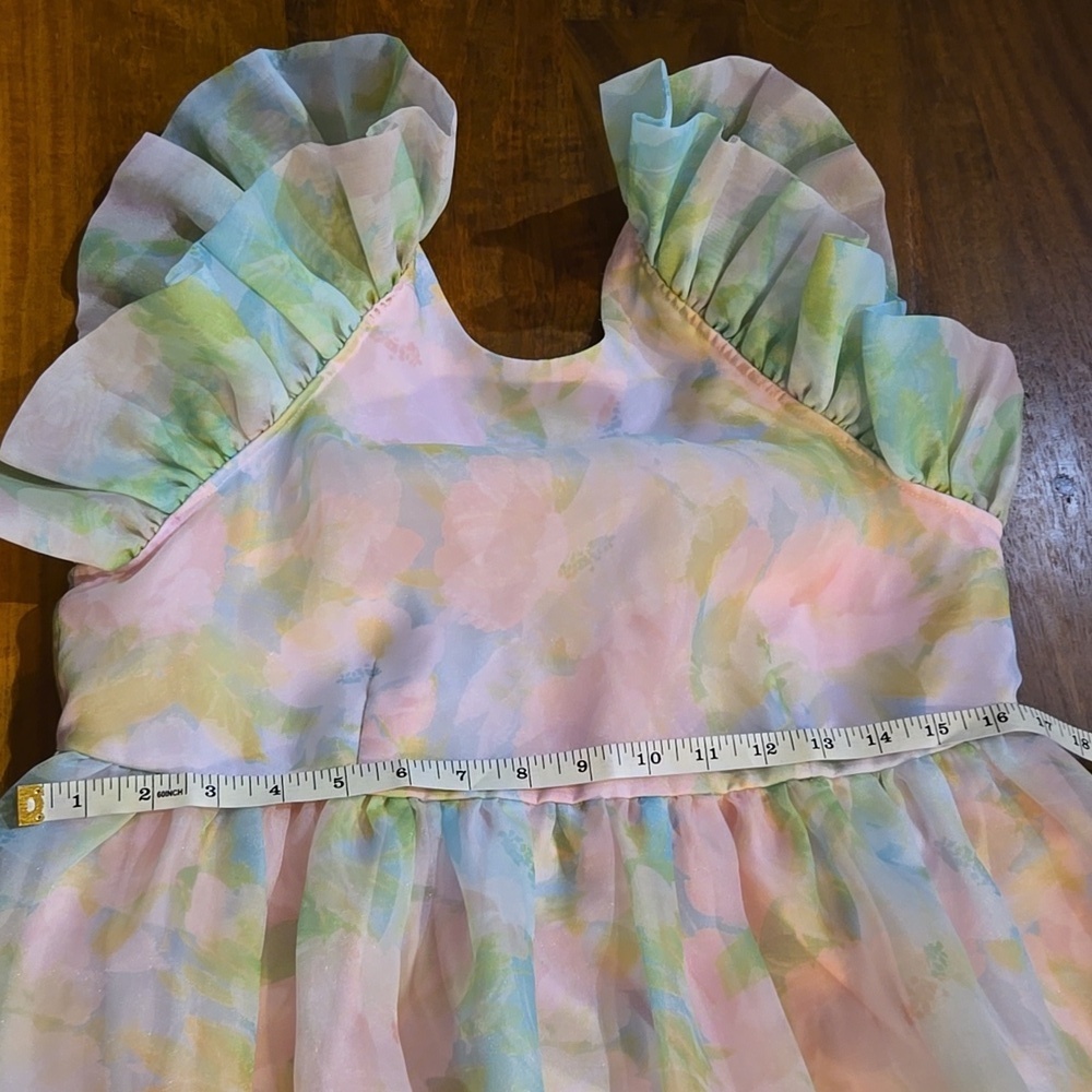 Selkie x Maison Amory Pastel Paints Ruffle Romance Dress Size Medium - Picture 6 of 10